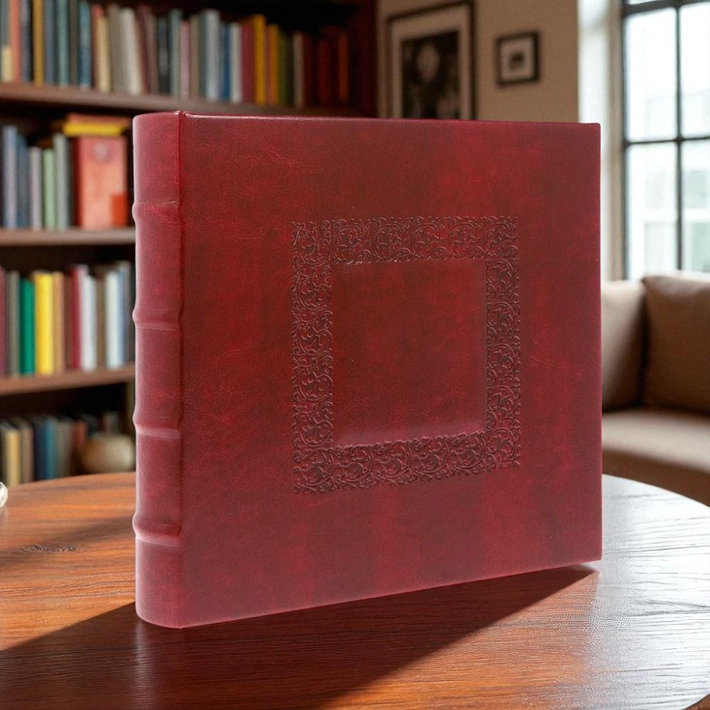 Album foto clasic, 10x15, spatiu notite, 200 fotografii, coperta piele ecologica, visiniu - imagine 7